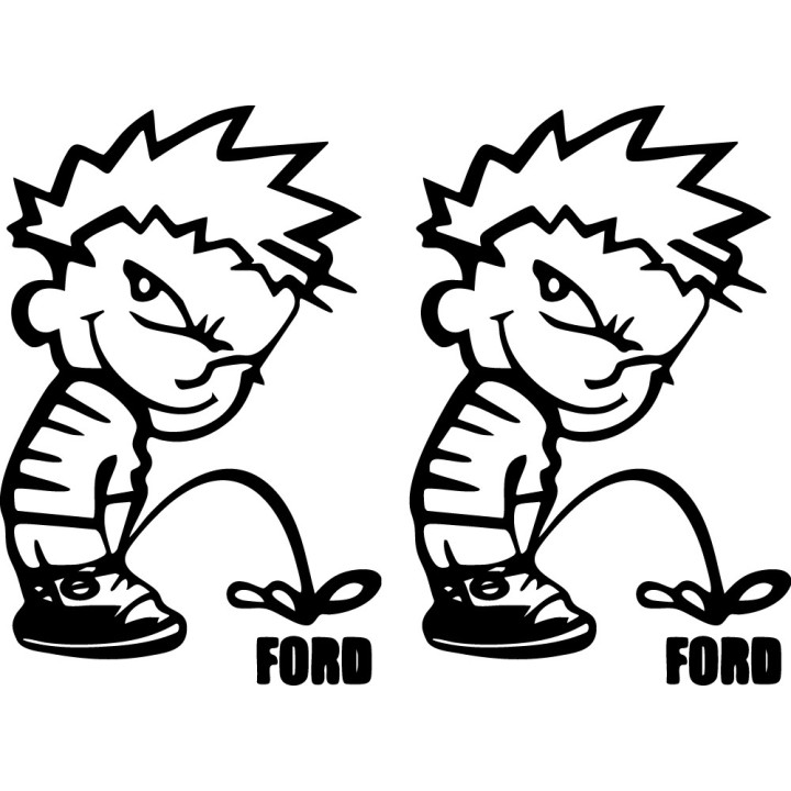Buy Calvin Pisses Ford Humorous Decal Sticker Online