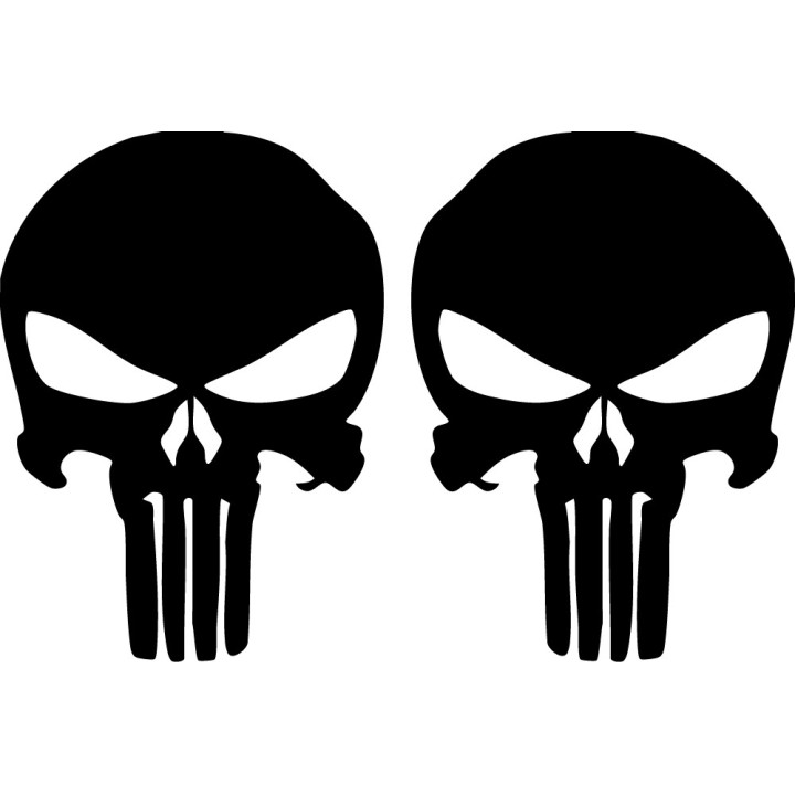 Punisher Skull Stickers – Tactical Combat Decals (2-Pack)