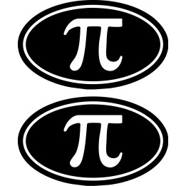 Pi Symbol Stickers – Maths Science Oval Decals (2-Pack)