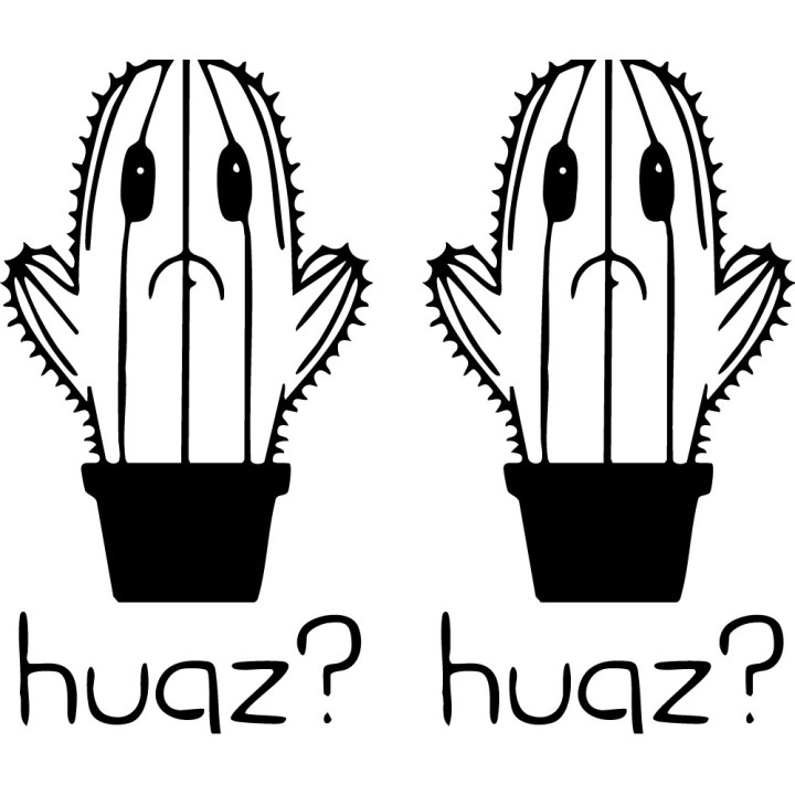 Hugz Cactus Funny Stickers – Kawaii Plant Decals (2-Pack)