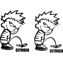 Buy Calvin Pisses Citroen Humorous Carbon Decal Sticker Online
