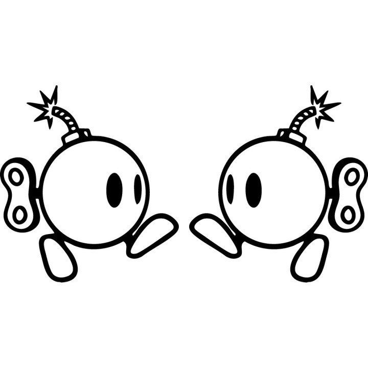 Bob-Omb Stickers – Super Mario Gaming Decals (2-Pack)
