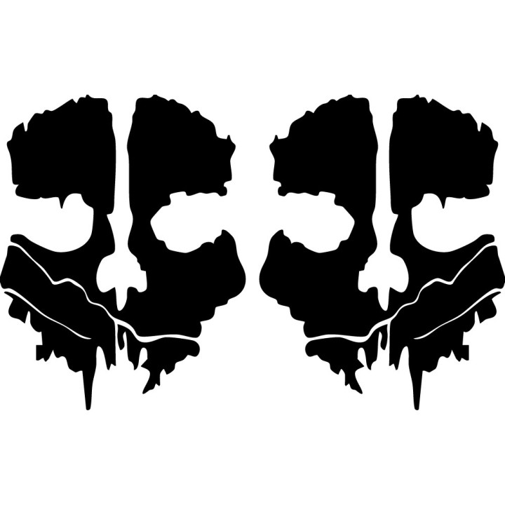 Call of Duty Ghost Skull Stickers – MW2 Decals (2-Pack)