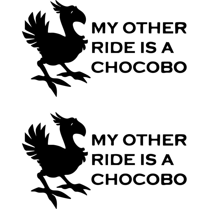 My Other Ride Is A Chocobo Stickers – FF Decals (2-Pack)