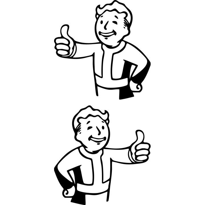 Fallout Vault Boy Stickers – Pip-Boy Decals (2-Pack)