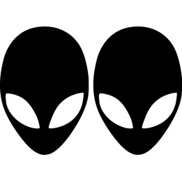 Alien Head Stickers – UFO Sci-Fi Extraterrestrial Decals (2-Pack)