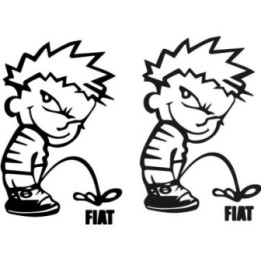 Buy Calvin Pisses Fiat Humorous Decal Sticker Online