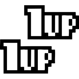 1UP Extra Life Stickers – Super Mario Pixel Decals (2-Pack)
