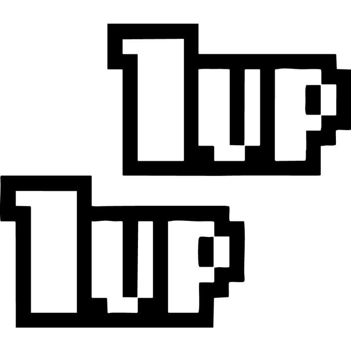 1UP Extra Life Stickers – Super Mario Pixel Decals (2-Pack)