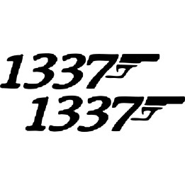 1337 Leet Spy Gun Stickers – Geek Gamer Decals (2-Pack)