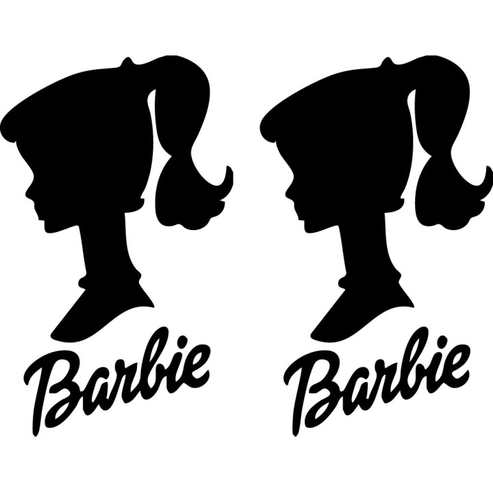 Barbie Silhouette Stickers – Fashion Aesthetic Decals (2-Pack)