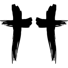 Christian Cross Stickers – Brushstroke Faith Decals (2-Pack)