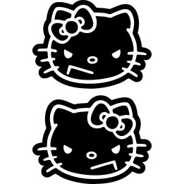 Evil Hello Kitty Stickers – Punk Angry Cat Decals (2-Pack)