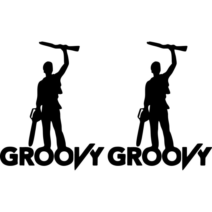 Evil Dead Ash Williams Stickers – Groovy Decals (2-Pack)
