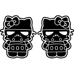 Hello Kitty Stormtrooper Stickers – Star Wars Mashup (2-Pack)