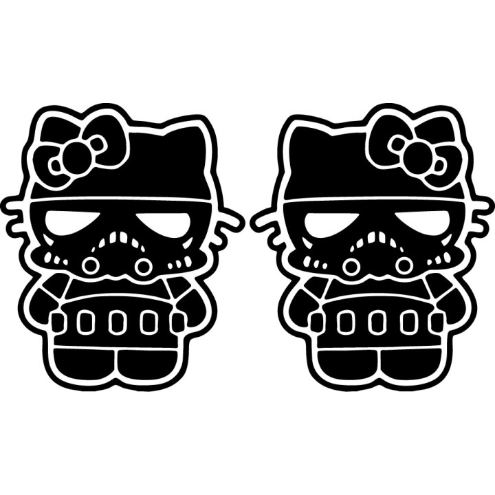 Hello Kitty Stormtrooper Stickers – Star Wars Mashup (2-Pack)