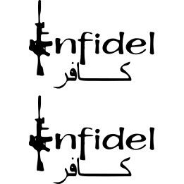 Infidel Arabic AR15 Stickers – Tactical Military Decals (2-Pack)