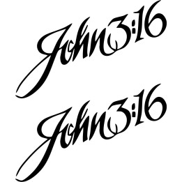 John 3:16 Stickers – Bible Verse Scripture Decals (2-Pack)