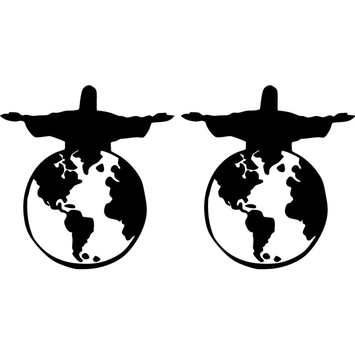Christ the Redeemer Stickers – Jesus Globe Decals (2-Pack)