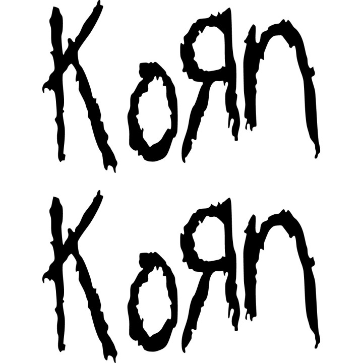 Korn Stickers – Nu Metal Band Logo Decals (2-Pack)