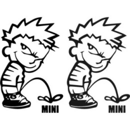 Buy Calvin Pisses Mini Humorous Carbon Decal Sticker Online