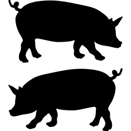 Pig Silhouette Stickers – Farm Animal Decals (2-Pack)