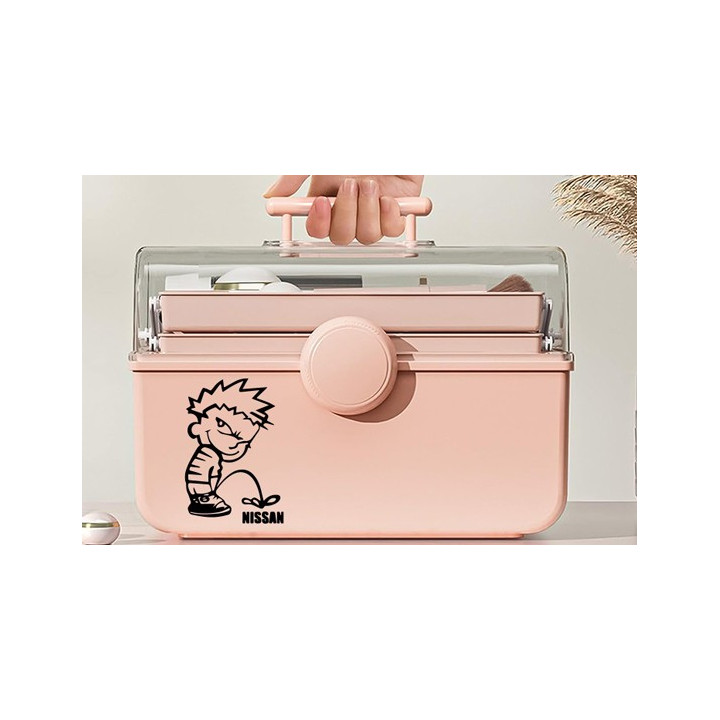 Buy Calvin Pisses Nissan Humorous Carbon Decal Sticker Online