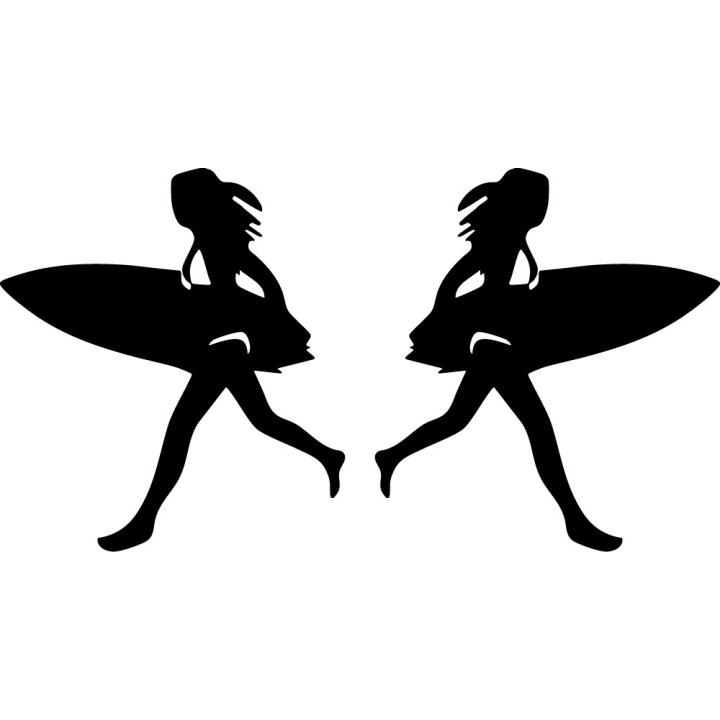 Buy Sexy Surfer Girl Surfing Vinyl Decal Sticker Online