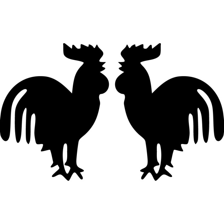 Rooster Stickers – Cockerel Silhouette Decals (2-Pack)