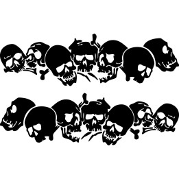 Skull Pile Stickers – Gothic Border Skeleton Decals (2-Pack)
