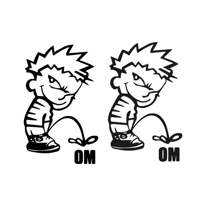 Buy Calvin Pisses Om Marseille Humorous Decal Sticker Online