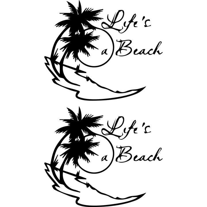 Buy Lifes A Beach Die Cut Vinyl Decal Online