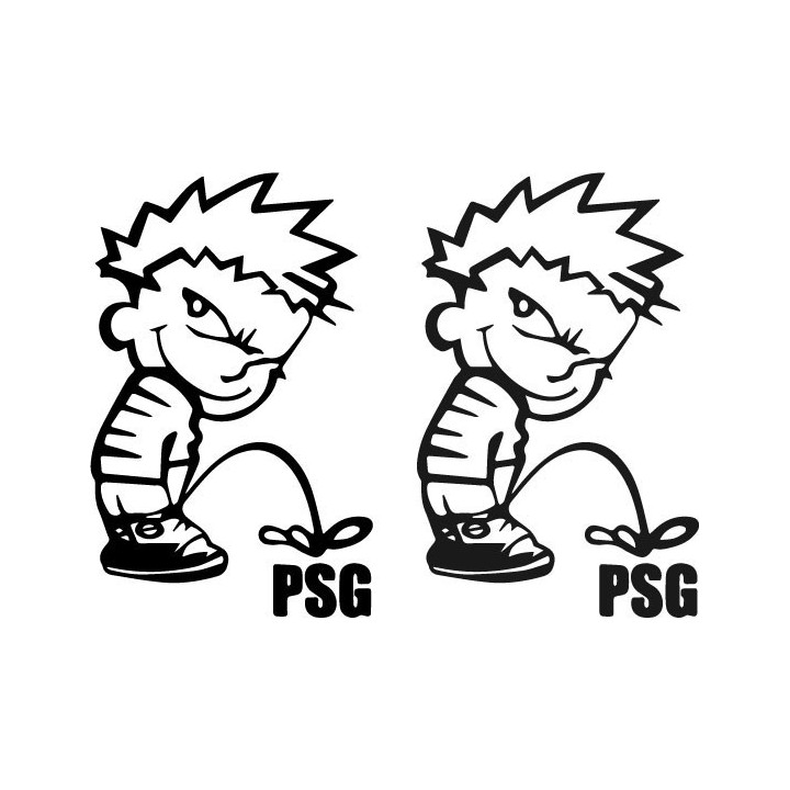 Buy Calvin Pisses Psg Paris Humorous Carbon Decal Sticker Online