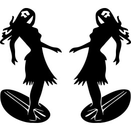Buy Hawaii Beach Surf Girl Vinyl Decal Sticker Online
