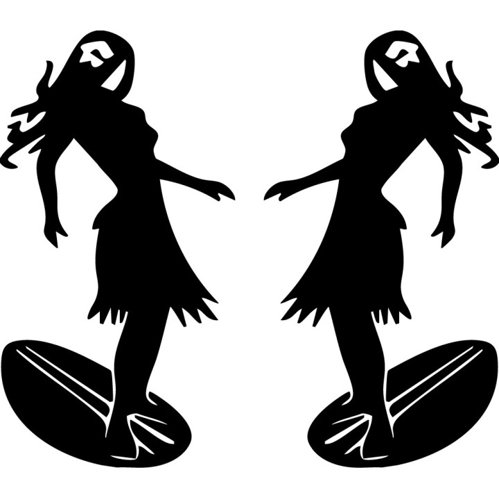 Buy Hawaii Beach Surf Girl Vinyl Decal Sticker Online