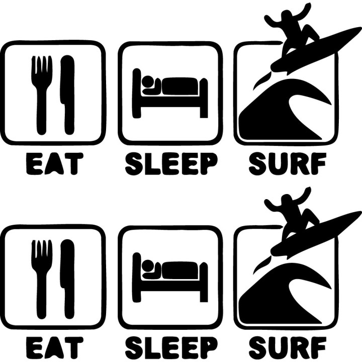 Buy Eat Sleep Surf Vinyl Sticker Decal Online