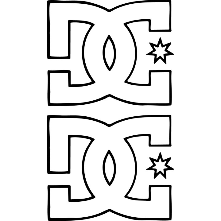 DC Shoes Logo Stickers – Skate Snowboard Decals (2-Pack)