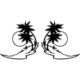 Buy Beach Palm Trees Die Cut Vinyl Decal Online
