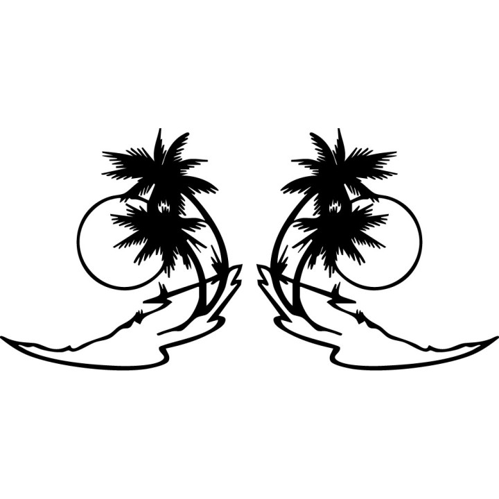 Buy Beach Palm Trees Die Cut Vinyl Decal Online