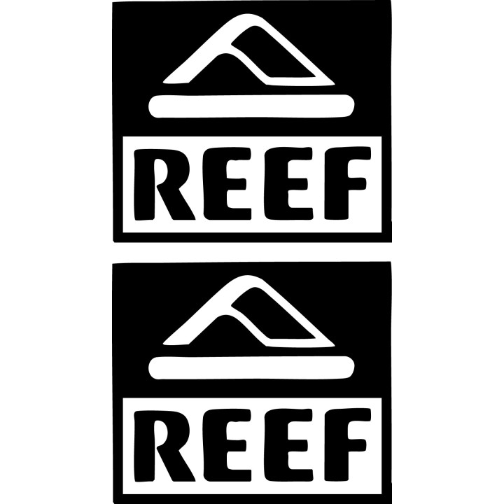 Reef Stickers - Block Logo Surf Brand Decals (2-Pack)