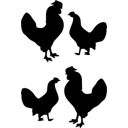 Chicken Silhouette Stickers – Rooster Hen Decals (2-Pack)