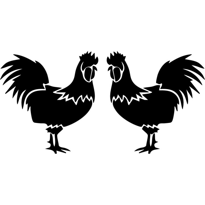 Cockerel & Chicken Stickers – Rooster Decals (2-Pack)