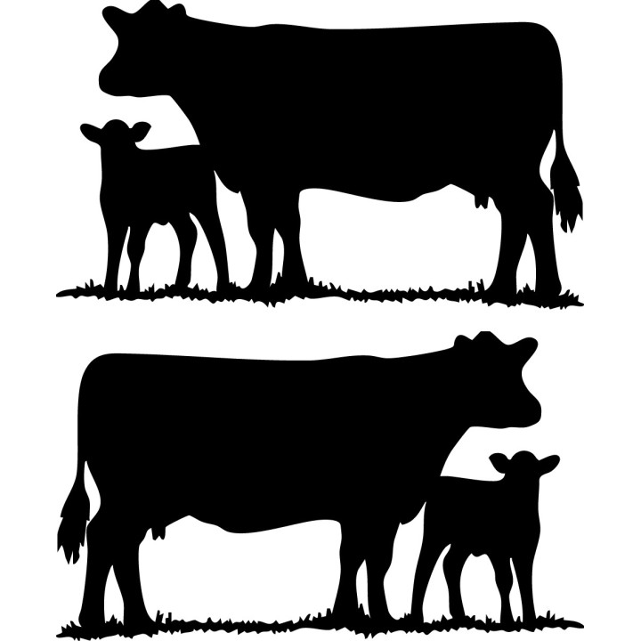 Cow and Calf Stickers – Cattle Silhouette Decals (2-Pack)