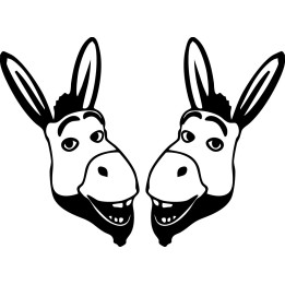Donkey Face Stickers – Smiling Donkey Decals (2-Pack)