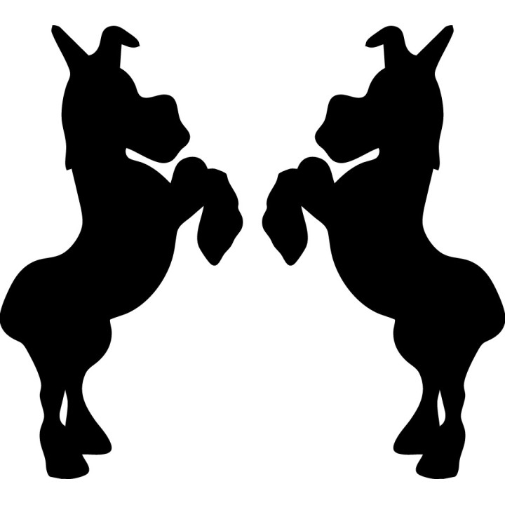 Donkey Rearing Silhouette Stickers – Farm Decals (2-Pack)