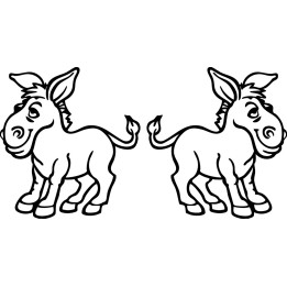 Donkey Stickers – Cartoon Mule Animal Decals (2-Pack)