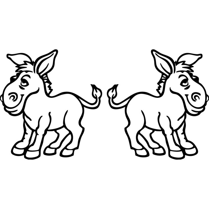 Donkey Stickers – Cartoon Mule Animal Decals (2-Pack)