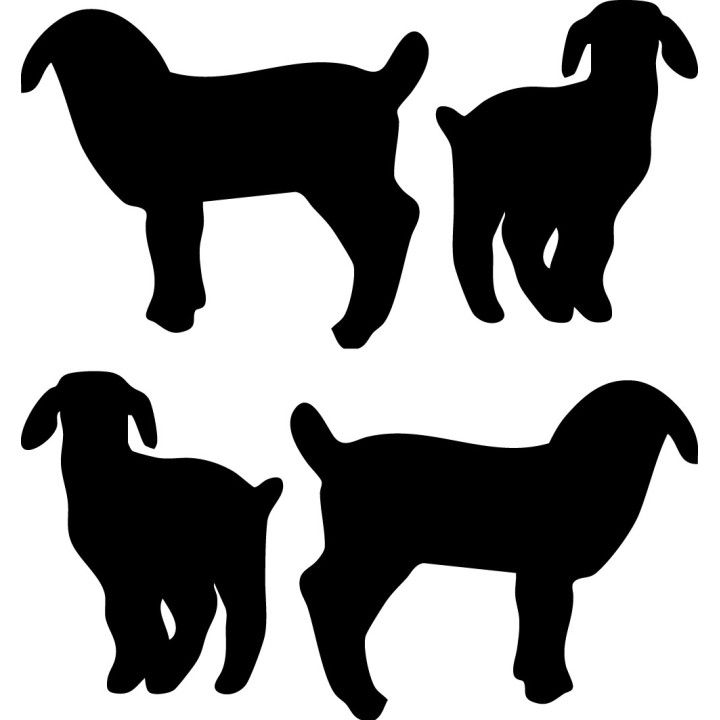 Goat Silhouette Stickers – Farm Animal Decals (2-Pack)