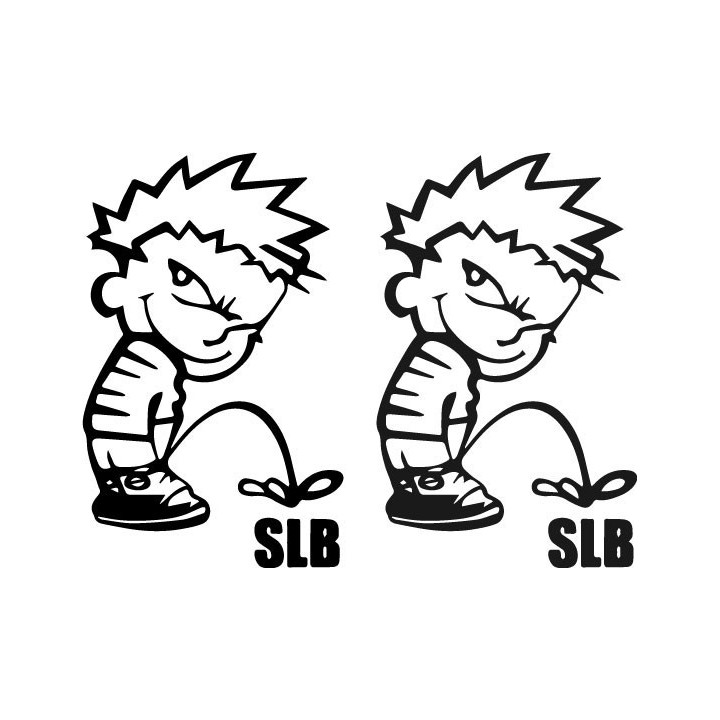 Buy Calvin Pisses Sl Benfica Humorous Carbon Decal Sticker Online