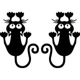 Cat Hanging On Sticker Vinyl Decal - DecalsHouse
